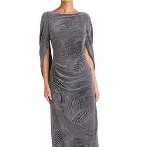 NWT Size 4 RM Richards Long Dress with Back Drape Sleeves